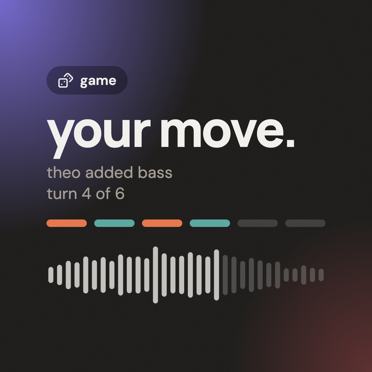 a game in fast-forward: a phone buzzes, someone adds a bassline, the next person flips it into something else
