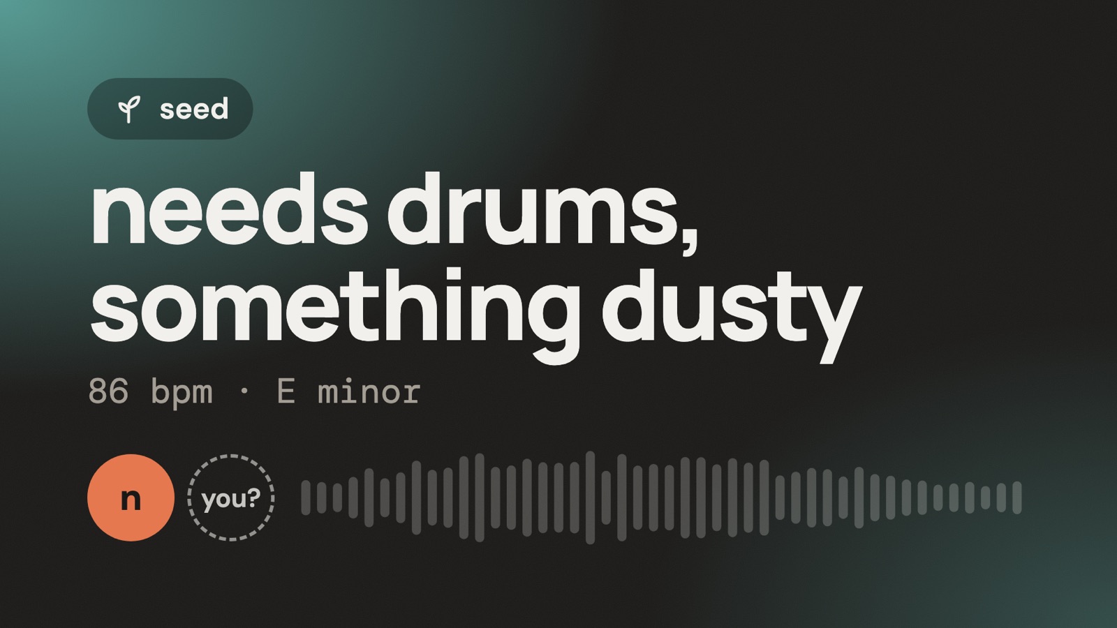 posting a seed, finding a drummer in meet, starting a game